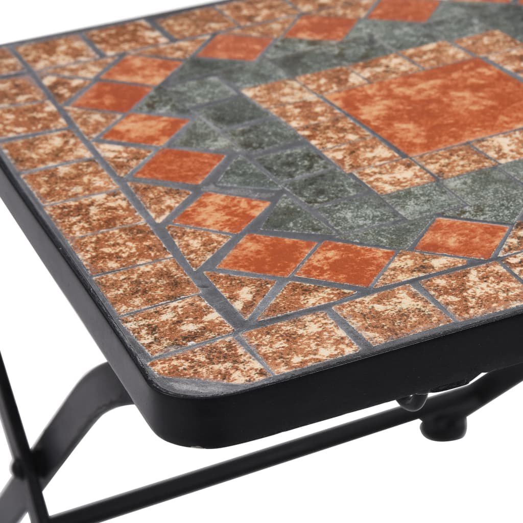 vidaXL Set Bistrò 3 pz con Mosaico in Ceramica Arancione/Grigio