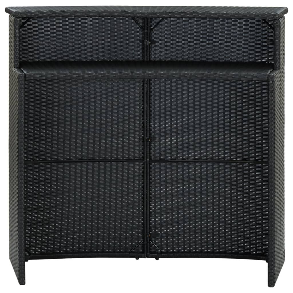 vidaXL Tavolo da Bar per Esterni Nero 120x55x110 cm in Polyrattan