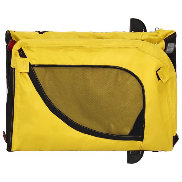 vidaXL Rimorchio da Bici per Animali Giallo e Nero Oxford e Ferro