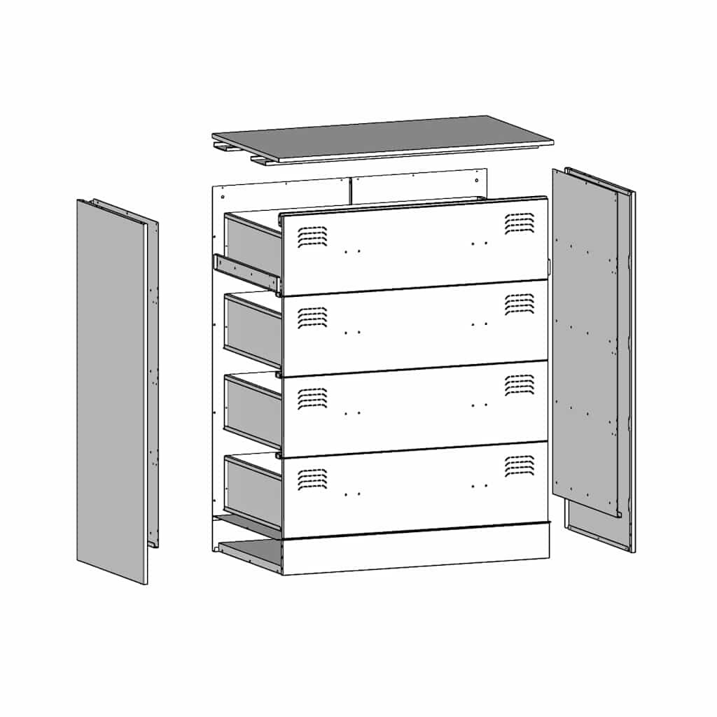 vidaXL Credenza Rosa 67x39x83 cm in Acciaio