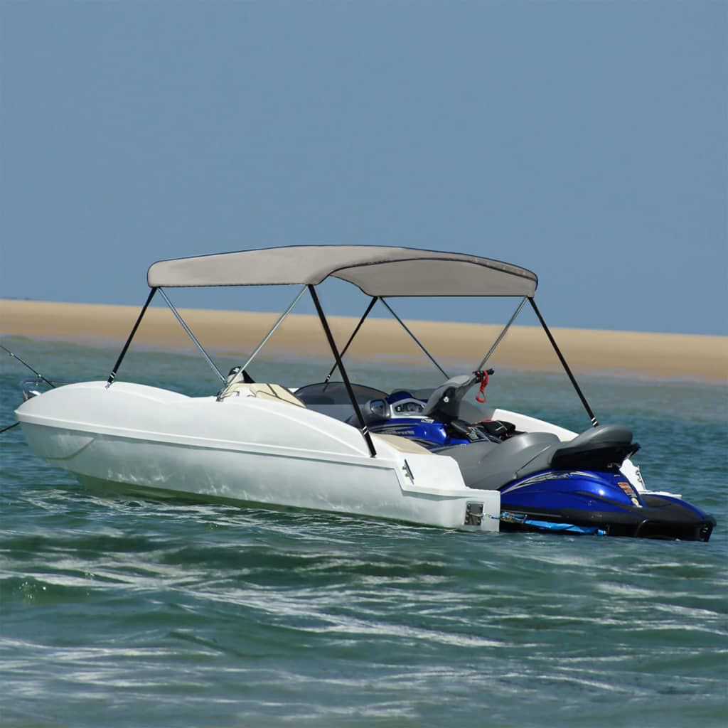vidaXL Bimini di Prua con Tendalino 2 Archi Grigio 150x120x110 cm