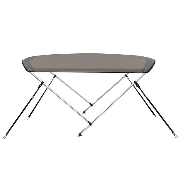 vidaXL Bimini di Prua con Tendalino 2 Archi Grigio 150x120x110 cm