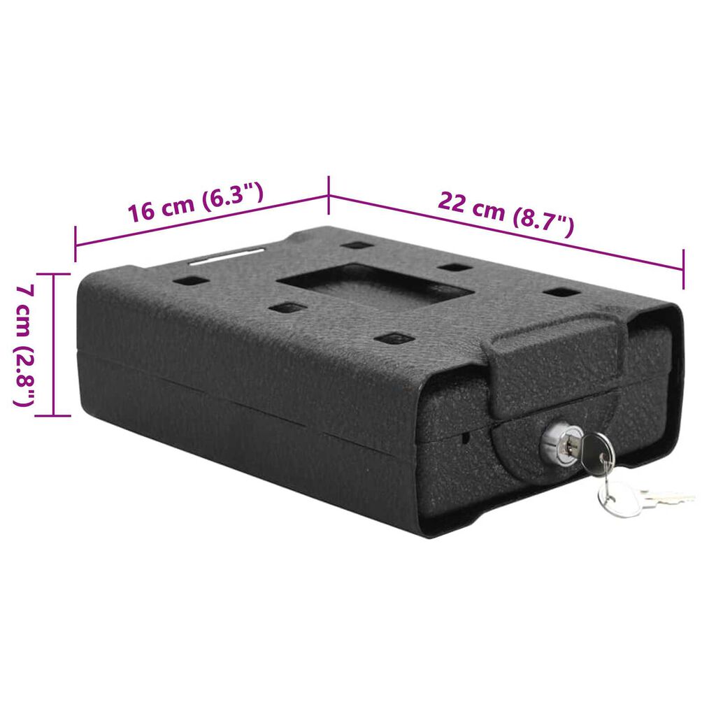 vidaXL Cassaforte di Sicurezza Nera Metallo Piccola Serrature
