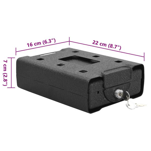 vidaXL Cassaforte di Sicurezza Nera Metallo Piccola Serrature