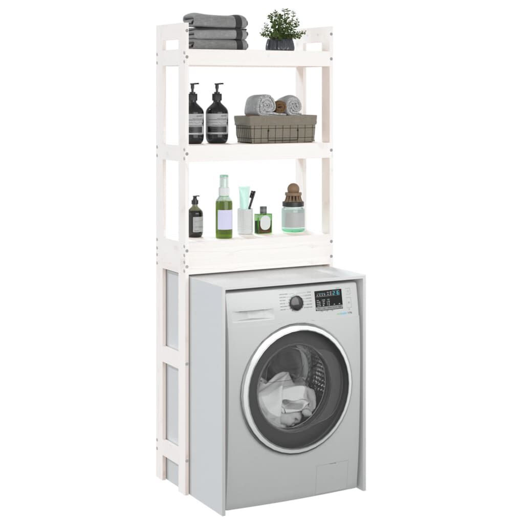 vidaXL Rastrelliera da Bagno Bianca 63x26x171 cm Legno Massello Pino