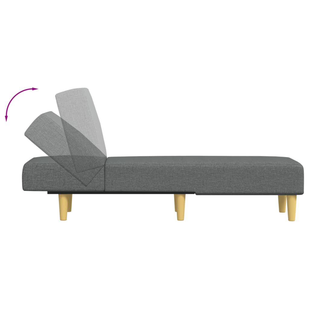 vidaXL Chaise Longue in Tessuto Grigio Scuro