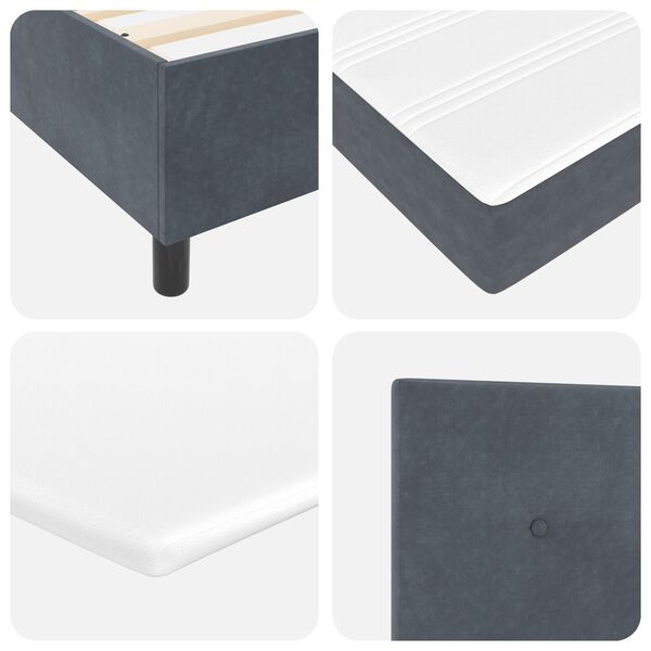 vidaXL Letto a Box Spring con Materasso & Panchina Grigio Scuro 140x200 cm Velluto