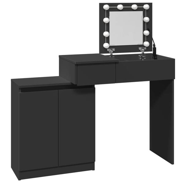 vidaXL Toeletta con LED Nera 115x37x110,5 cm