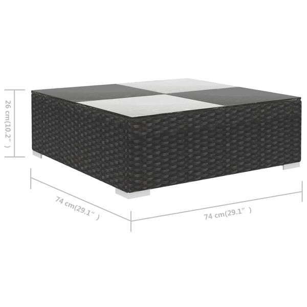 vidaXL Set Divani da Giardino 6 pz con Cuscini in Polyrattan Nero
