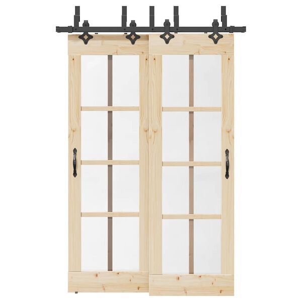 vidaXL Kit di Binari per Porte Scorrevoli 152,5 cm Acciaio Nero