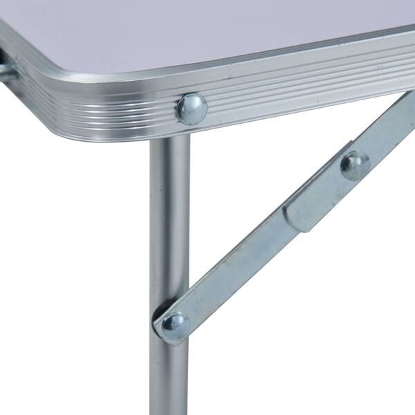 vidaXL Tavolo Pieghevole da Campeggio Bianco in Alluminio 60x40cm