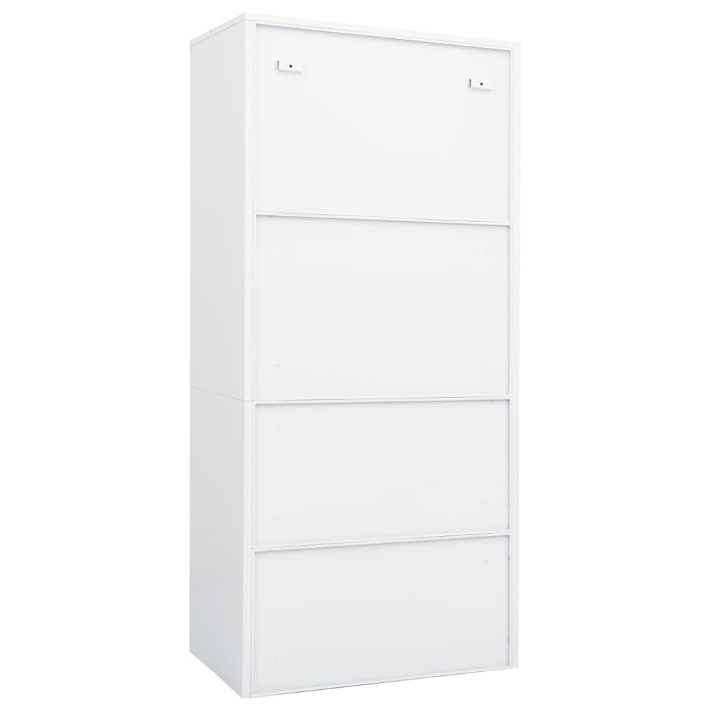 vidaXL Armadio Bianco 80x50x180 cm in Acciaio