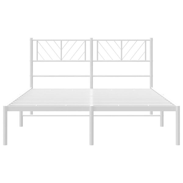 vidaXL Giroletto con Testiera Metallo Bianco 135x190 cm