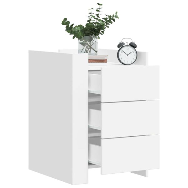 vidaXL Comodino Bianco 45x50x65 cm in Legno Multistrato