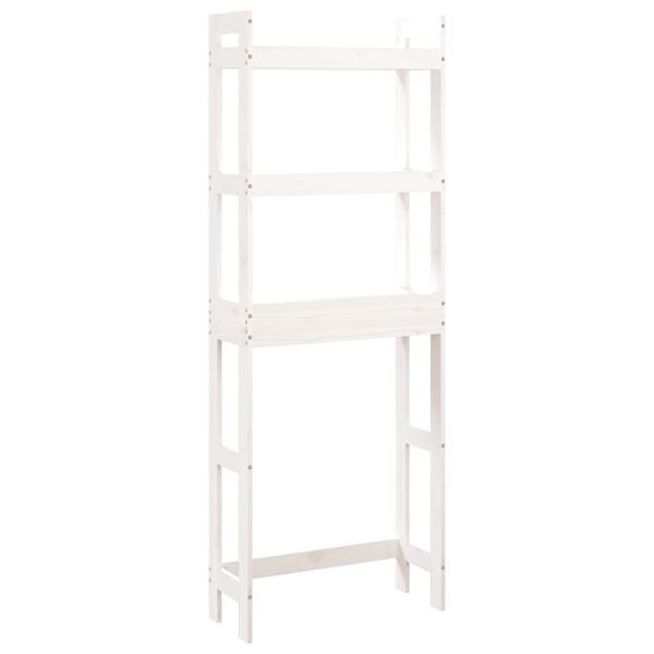 vidaXL Rastrelliera da Bagno Bianca 63x26x171 cm Legno Massello Pino