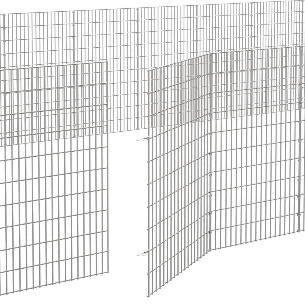 vidaXL Recinto per Animali Ruspante 24 Pannelli 54x100cm Ferro Zincato