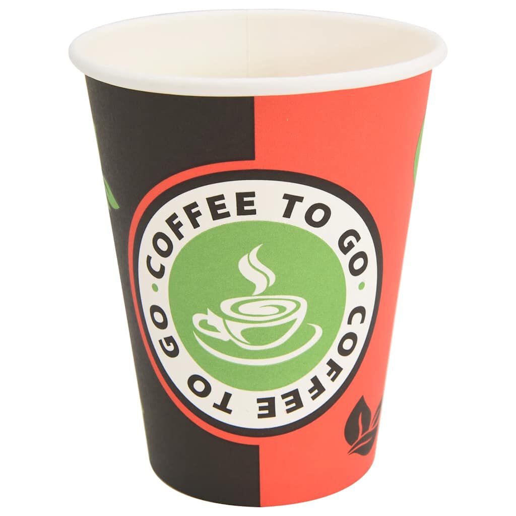 vidaXL Bicchieri da Caffè in Carta 1000 pz 12oz 300ml Rosso e Nero