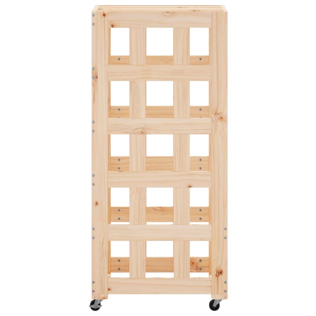 vidaXL Portalegna con Ruote 40x49x110 cm Legno Massello di Pino