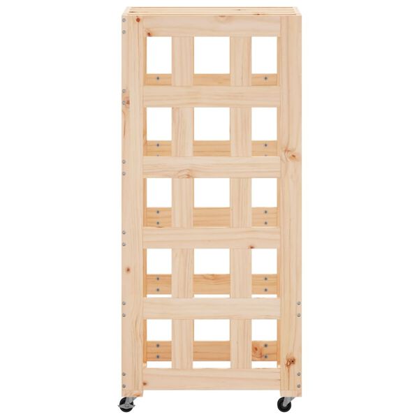 vidaXL Portalegna con Ruote 40x49x110 cm Legno Massello di Pino