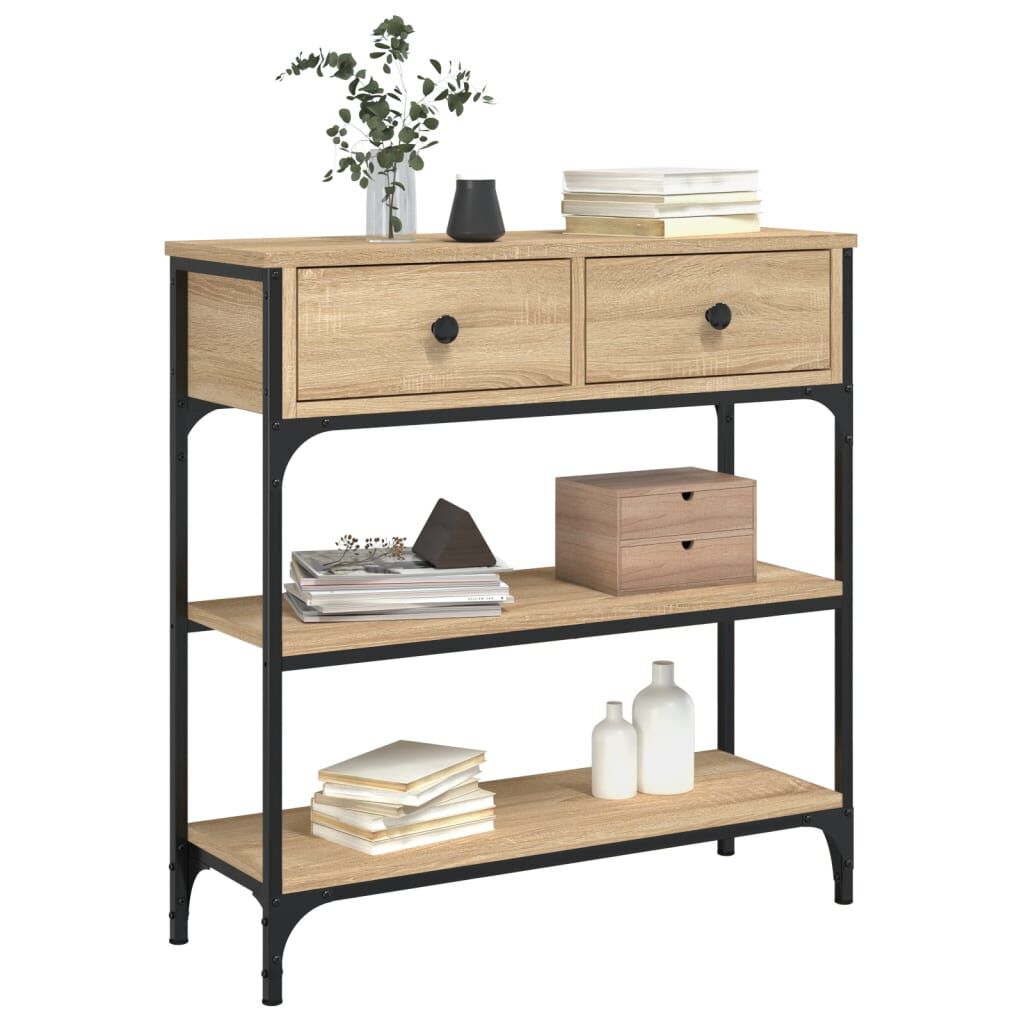 vidaXL Tavolino Consolle Rovere Sonoma 72,5x25x75cm Legno Multistrato