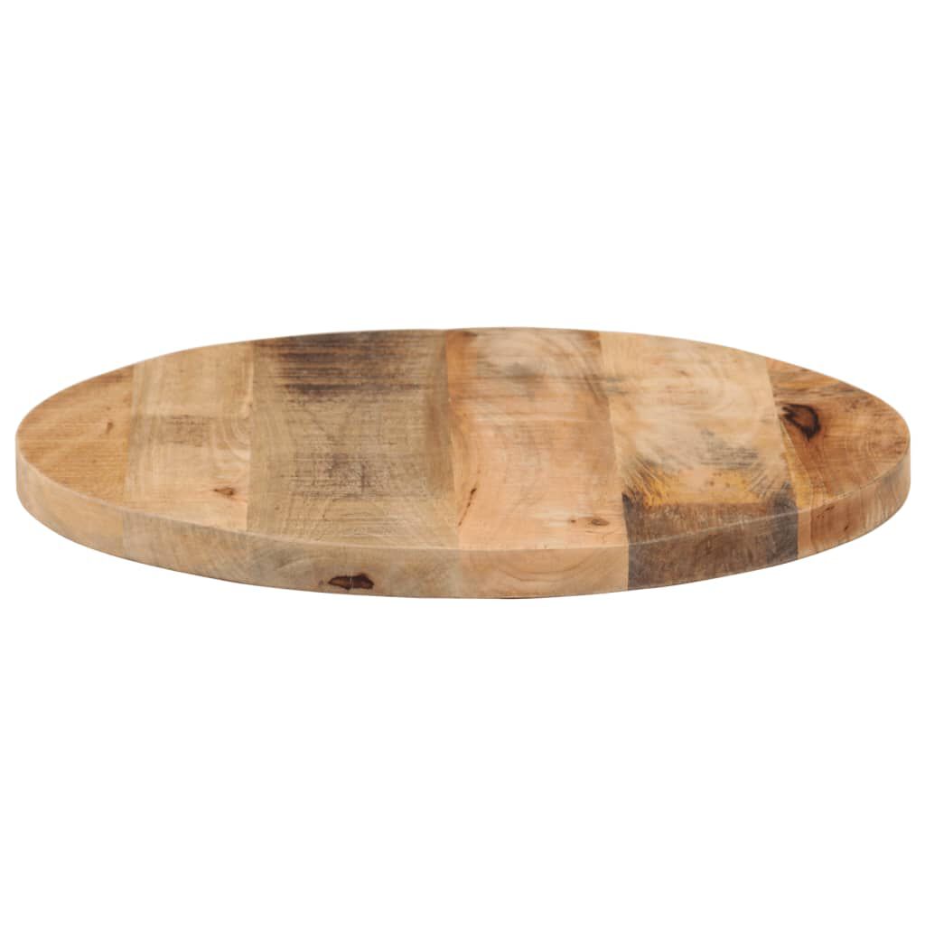 vidaXL Piano per Tavolo Ø 40x3,8cm Rotondo Legno Massello Grezzo Mango