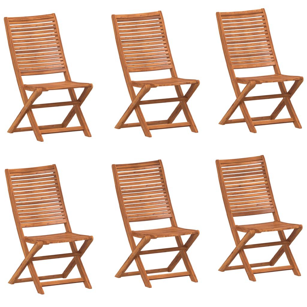 vidaXL Sedie da Giardino Pieghevoli 6 pz 51x66x95 cm Legno di Acacia
