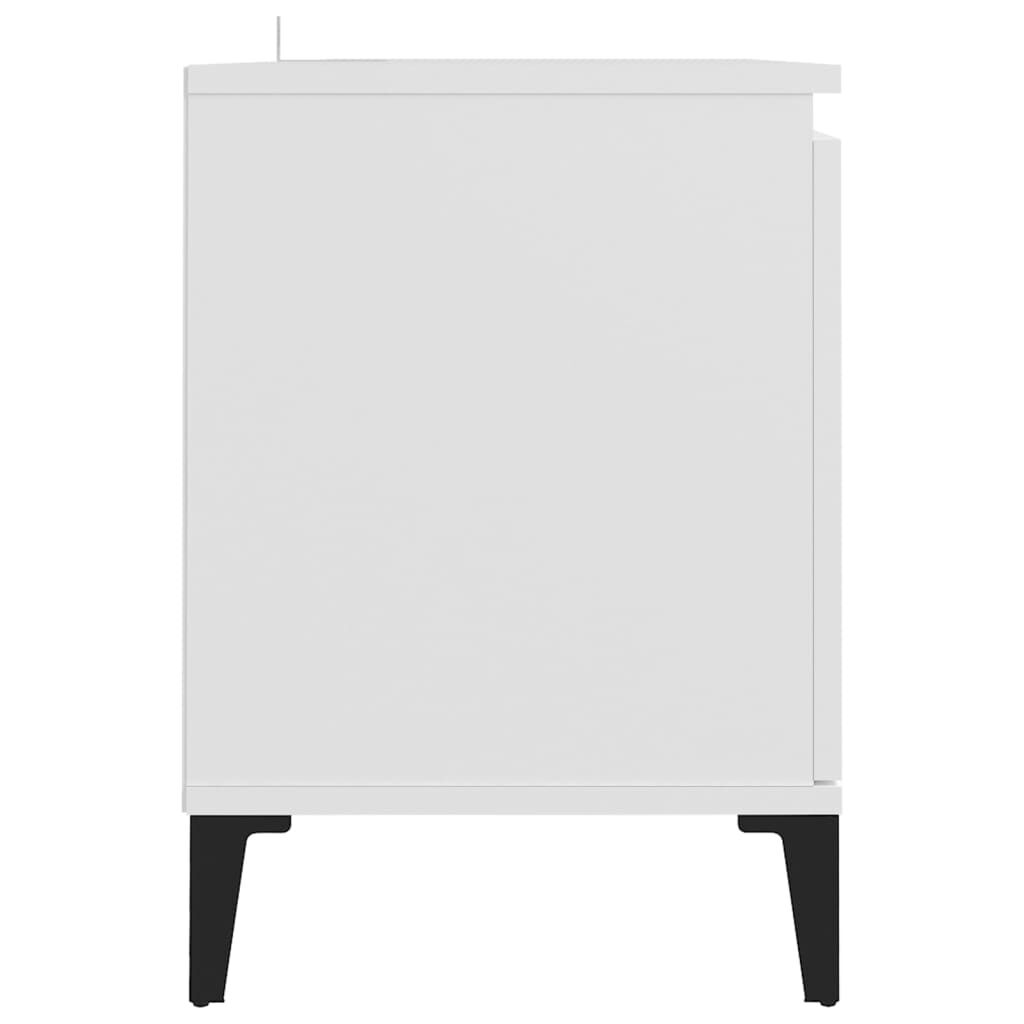 vidaXL Mobile TV con Gambe in Metallo Bianco 103,5x30x50 cm