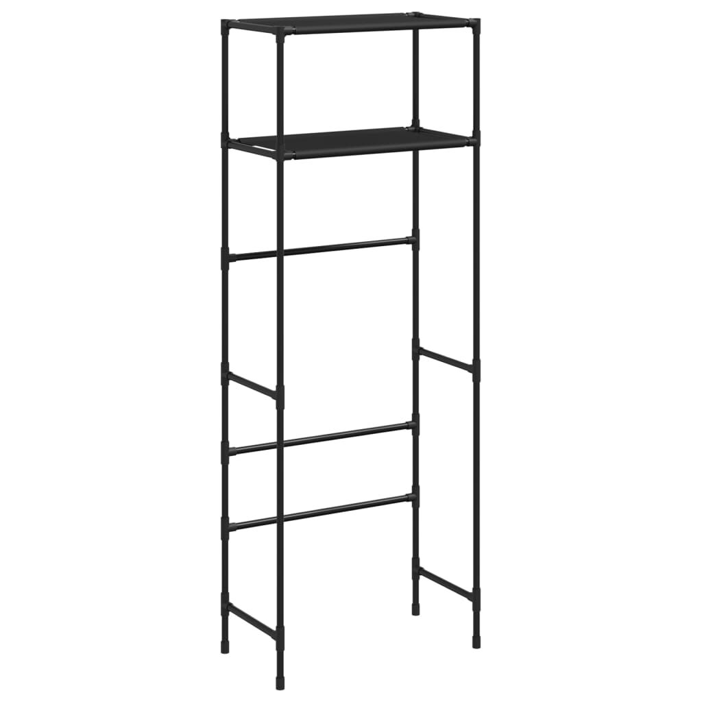 vidaXL Rastrelliera per Bagno a 2 Livelli Nera 53,5x28x143 cm Ferro