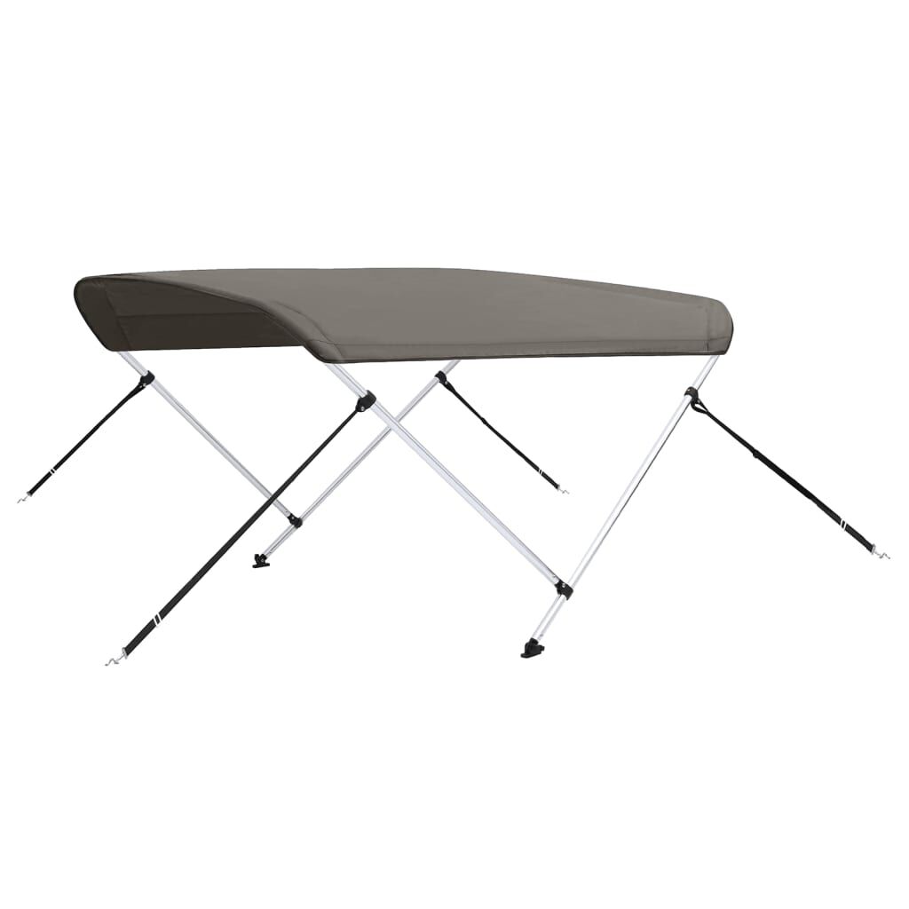 vidaXL Bimini di Prua con Tendalino 2 Archi Grigio 150x120x110 cm