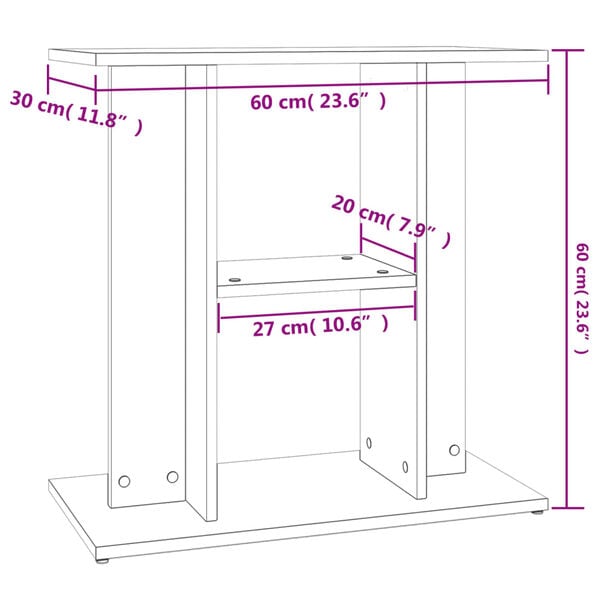 vidaXL Supporto Acquario 60x30x60cm in Legno Multistrato Rovere Sonoma