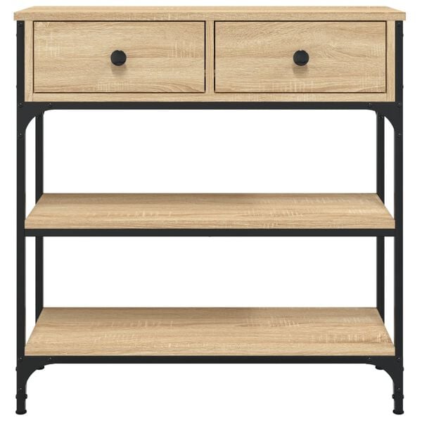 vidaXL Tavolino Consolle Rovere Sonoma 72,5x25x75cm Legno Multistrato
