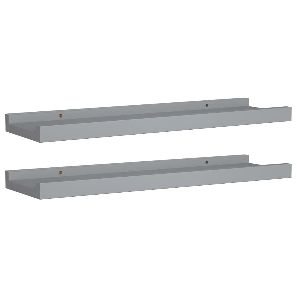 vidaXL Mensole Loggia per Foto 2 pz Grigie 40x9x3 cm in MDF