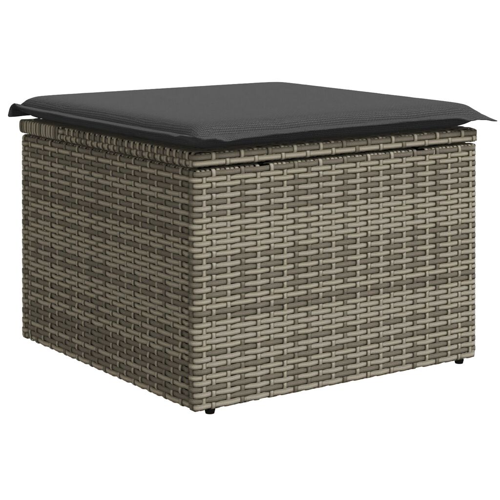 Set di Divani Giardino 5 Pezzi con Cuscini Grigio Rattan Versatile, Divano Giardino 2 Posti con Cuscini Grigio Rattan Versatile