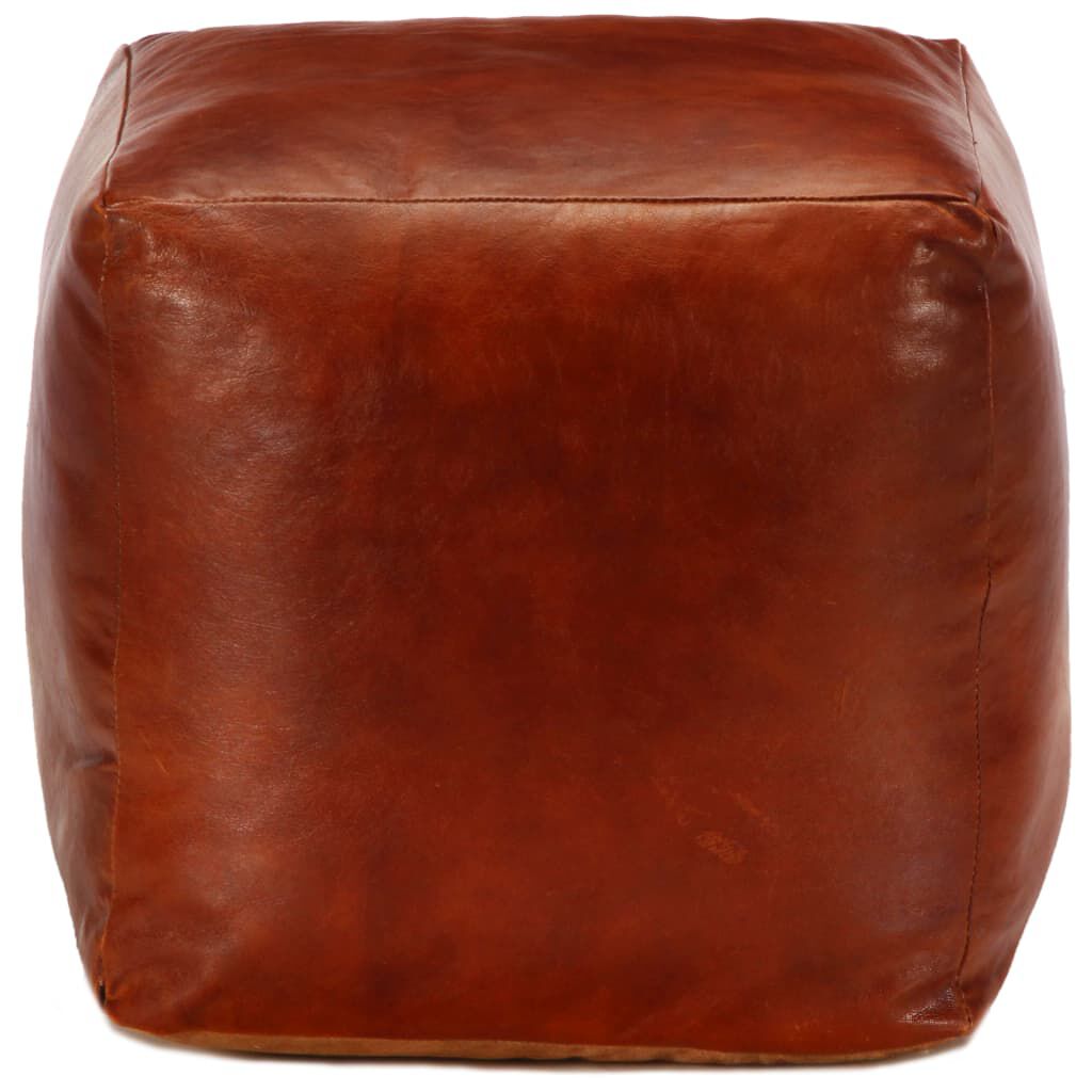 vidaXL Pouf Tanno 40x40x40 cm in Vera Pelle di Capra