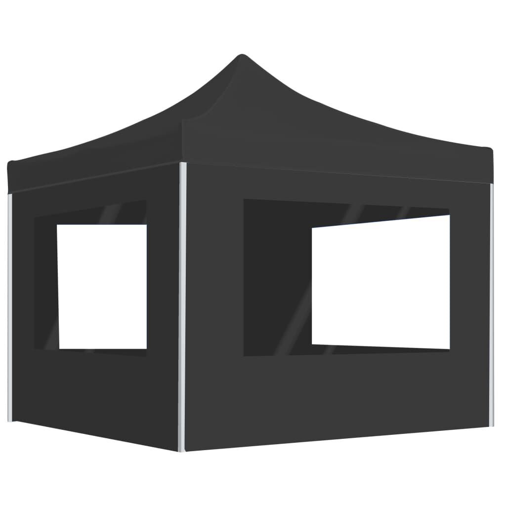 vidaXL Gazebo Pieghevole con Pareti Alluminio 2x2 m Antracite