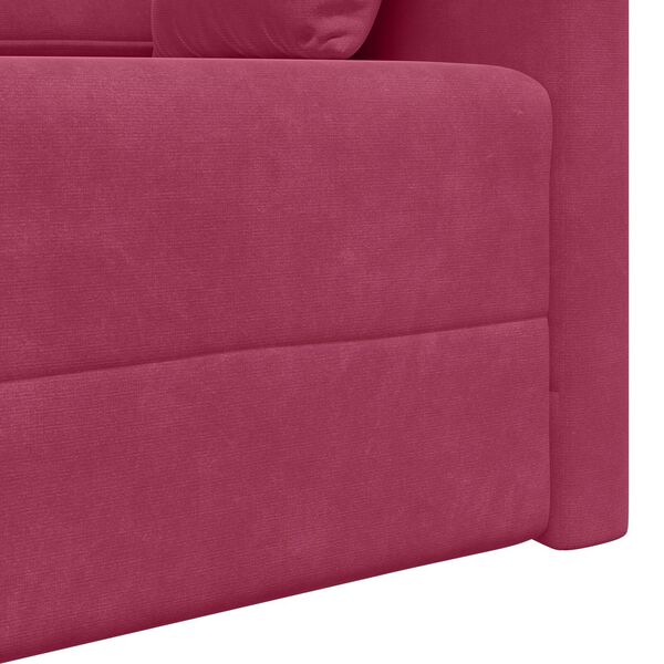 vidaXL Divano Letto a Terra 2-in-1 Rosso Vino 213x144x60 cm Velluto