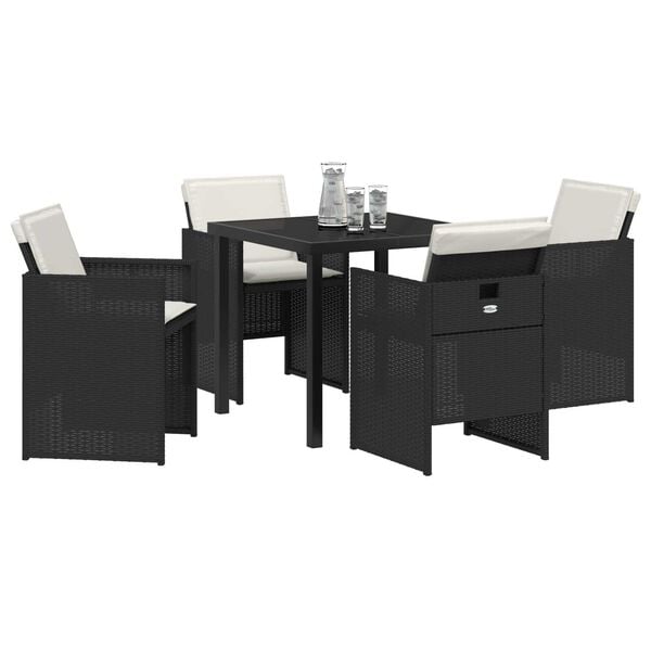 vidaXL Set da Pranzo da Giardino con Cuscini Beige in Polyrattan
