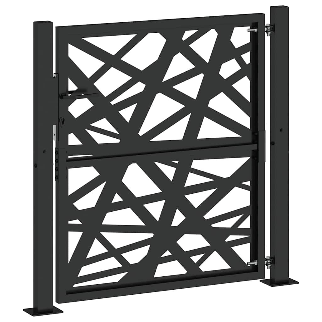 vidaXL Cancello Giardino Nero 105x106 cm in Acciaio Design Leggero