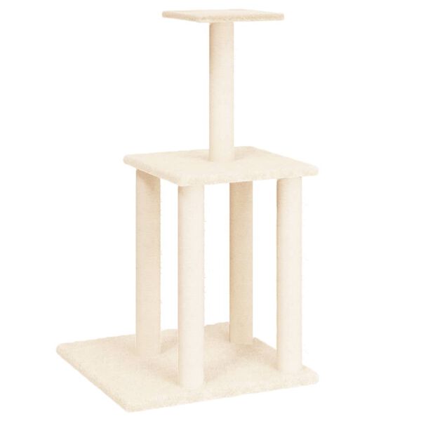 vidaXL Albero per Gatti con Tiragraffi in Sisal Crema 85,5 cm