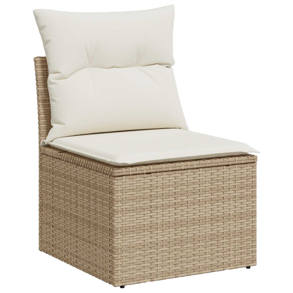 vidaXL Set divani da giardino 9 pezzi con cuscini beige in polyrattan