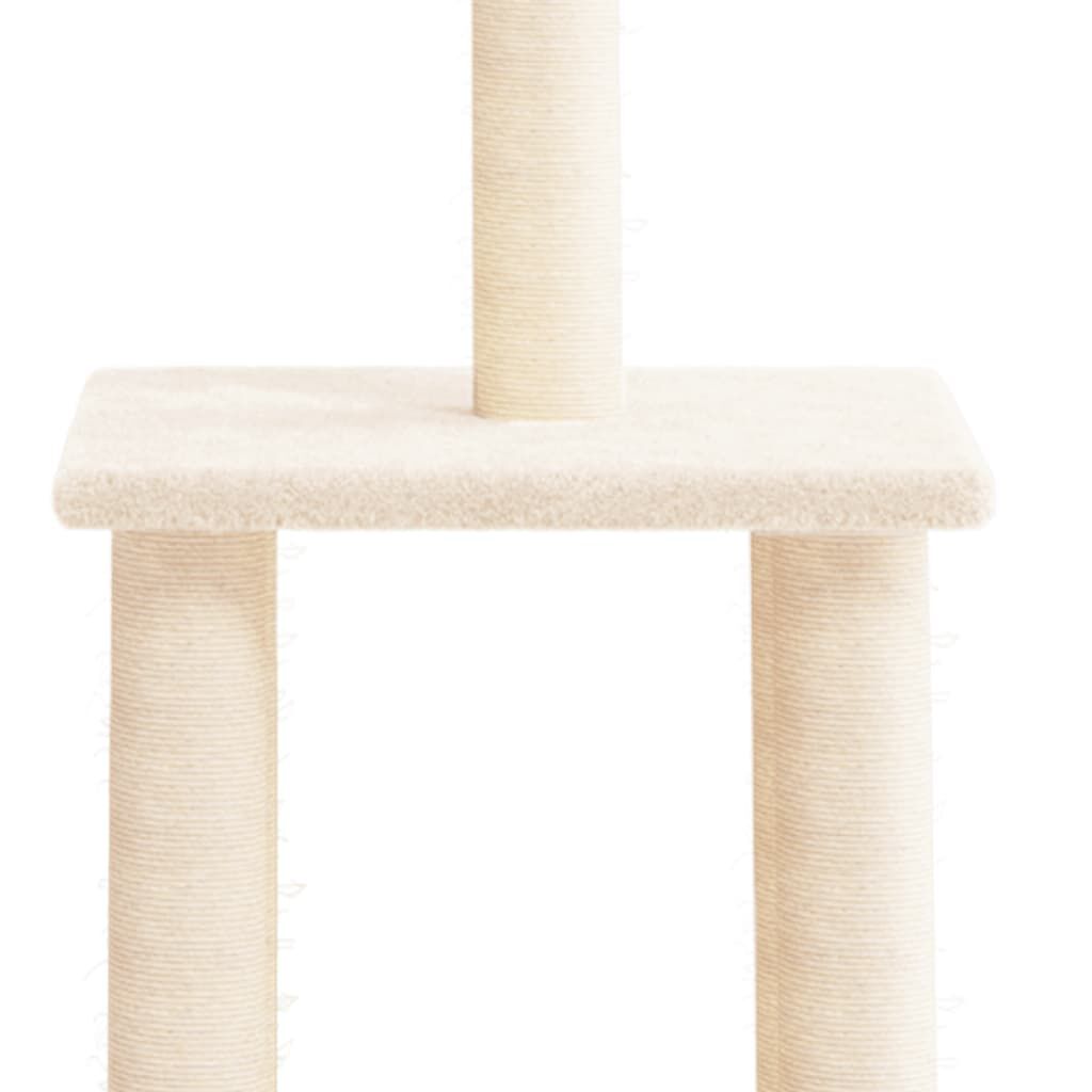 vidaXL Albero per Gatti con Tiragraffi in Sisal Crema 85,5 cm
