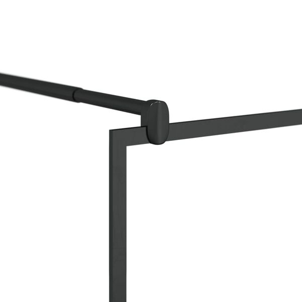 vidaXL Parete Doccia Walk in Mensola Nera 80x195cm Vetro ESG Alluminio