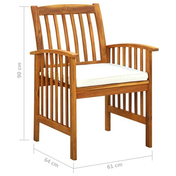 vidaXL Set da Pranzo da Giardino 7 pz con Cuscini Massello di Acacia