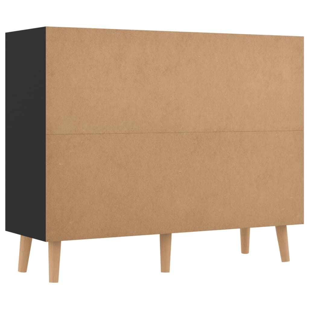 vidaXL Credenza Nero Lucido 90x30x72 cm in Legno Multistrato