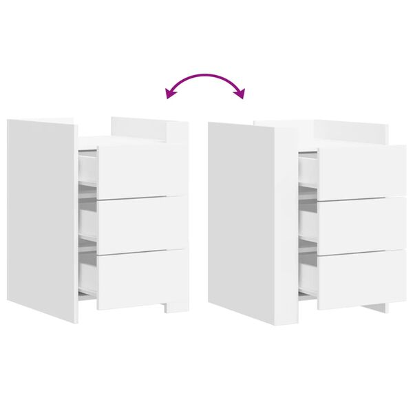 vidaXL Comodino Bianco 45x50x65 cm in Legno Multistrato