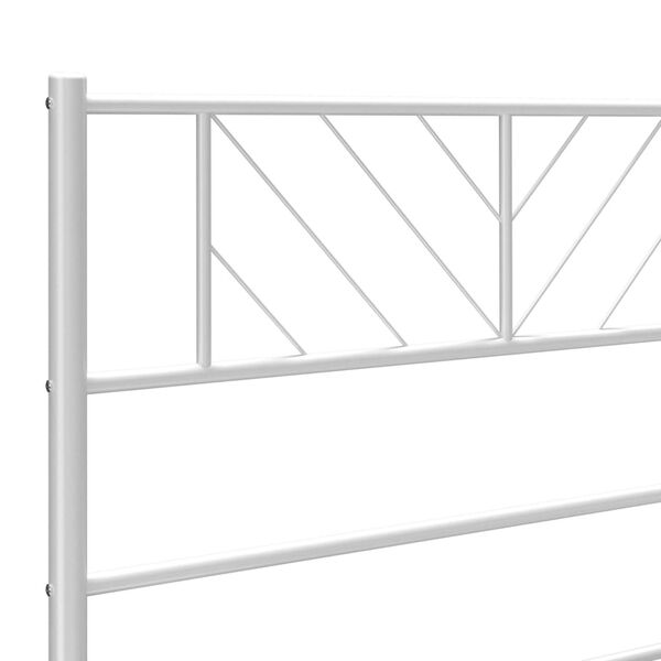 vidaXL Giroletto con Testiera Metallo Bianco 135x190 cm