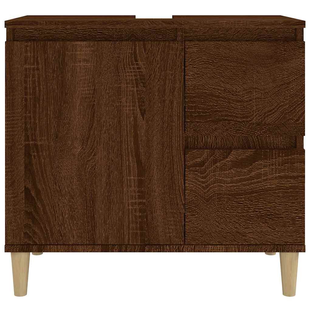 vidaXL Armadietto Bagno Rovere Marrone 65x33x60cm in Legno Multistrato