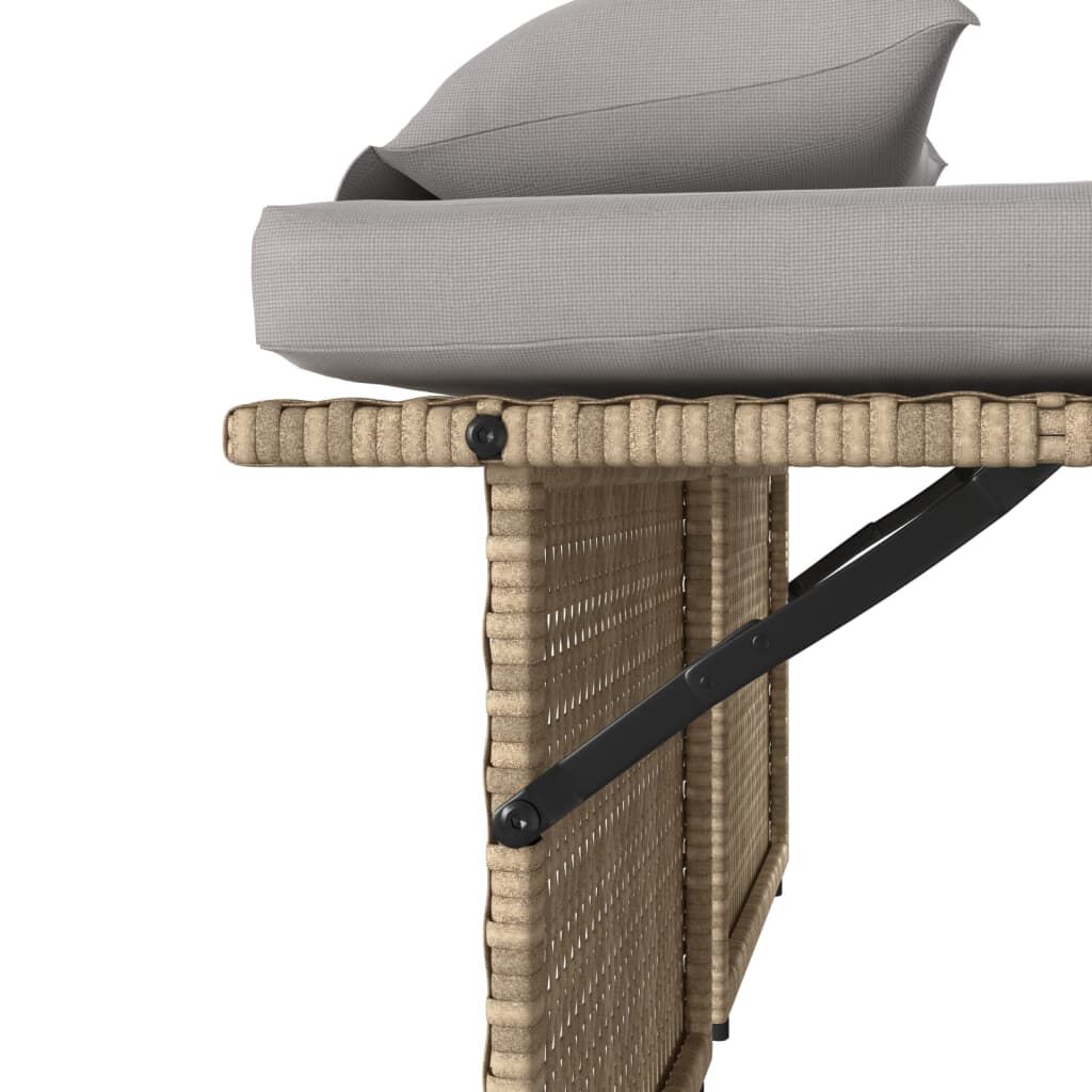 vidaXL Panca Reclinabile da Giardino con Cuscini Beige in Polyrattan