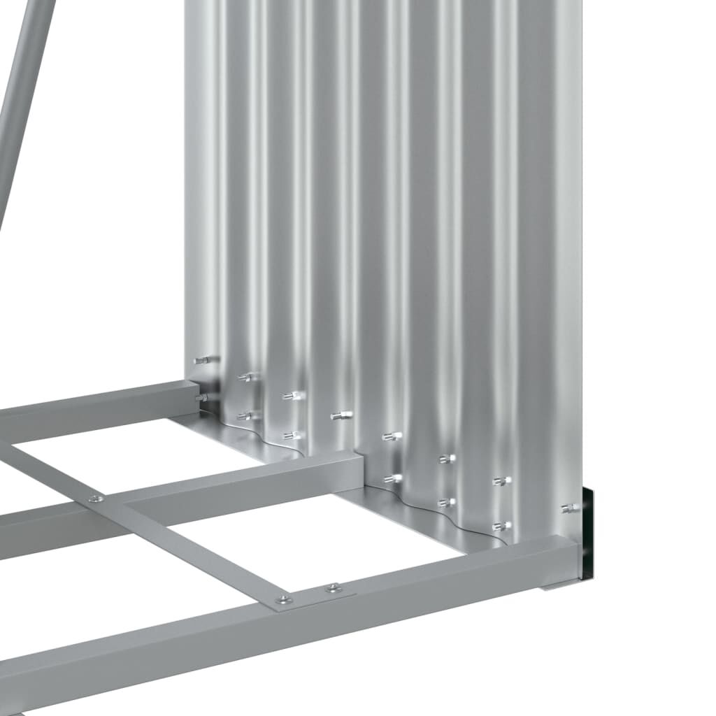 vidaXL Portaceppi Argento 40x45x100 cm in Acciaio Zincato