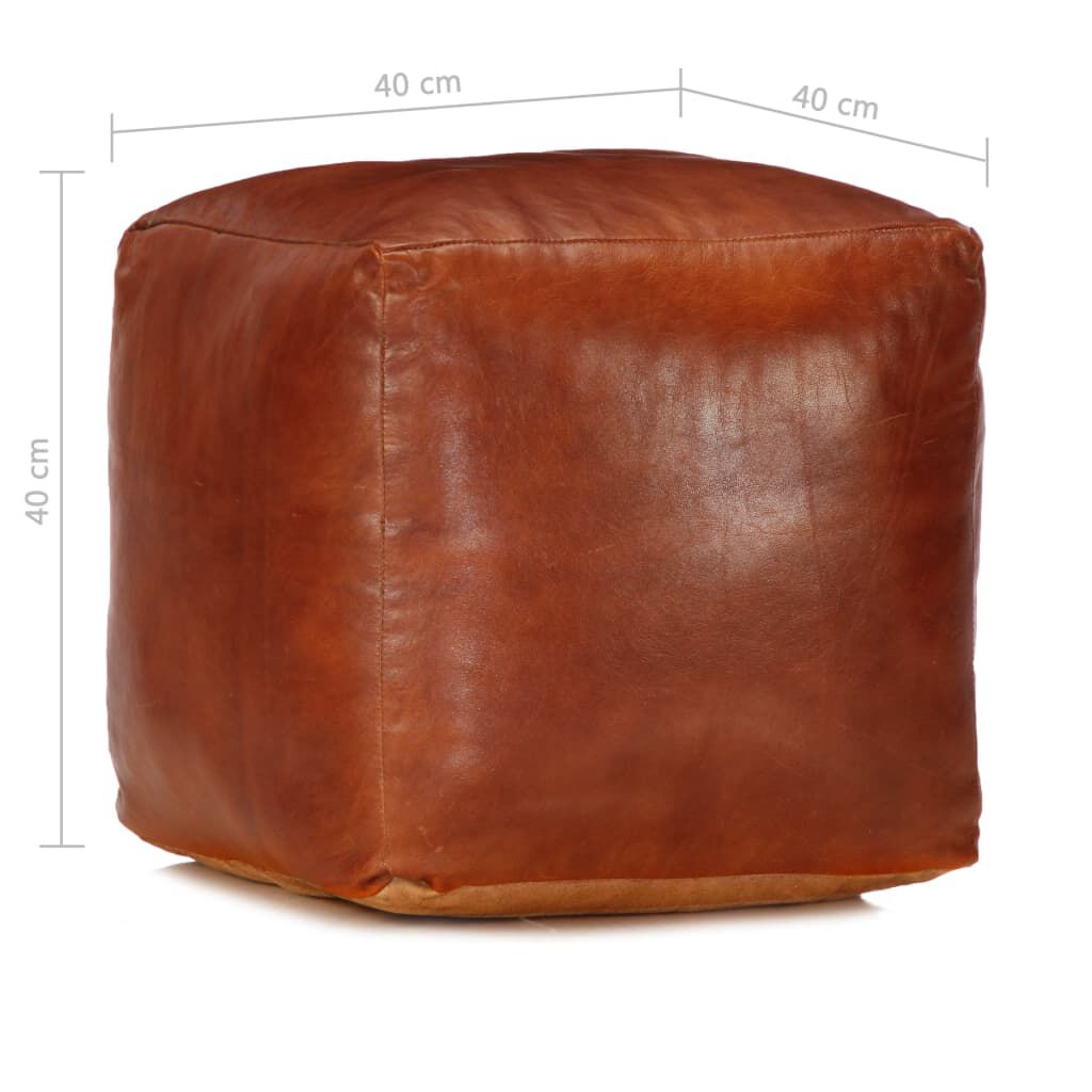 vidaXL Pouf Tanno 40x40x40 cm in Vera Pelle di Capra